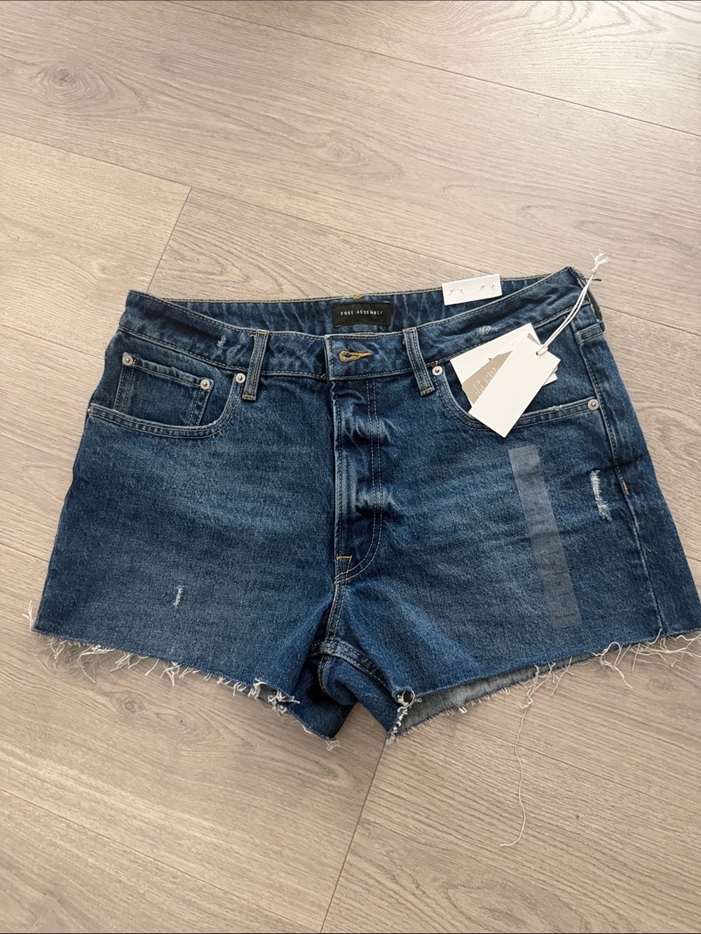 Free Assembly Dark Blue Denim Cutoff Shorts